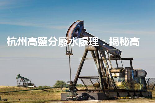杭州高鹽分廢水處理：揭秘高鹽廢水的“降龍十八掌”！